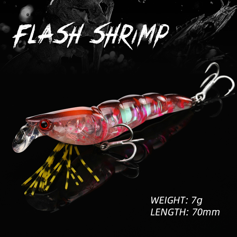 ALLBLUE 3D Flash Shrimp 70mm 7 - Fishing Lure Swimbait avis et prix