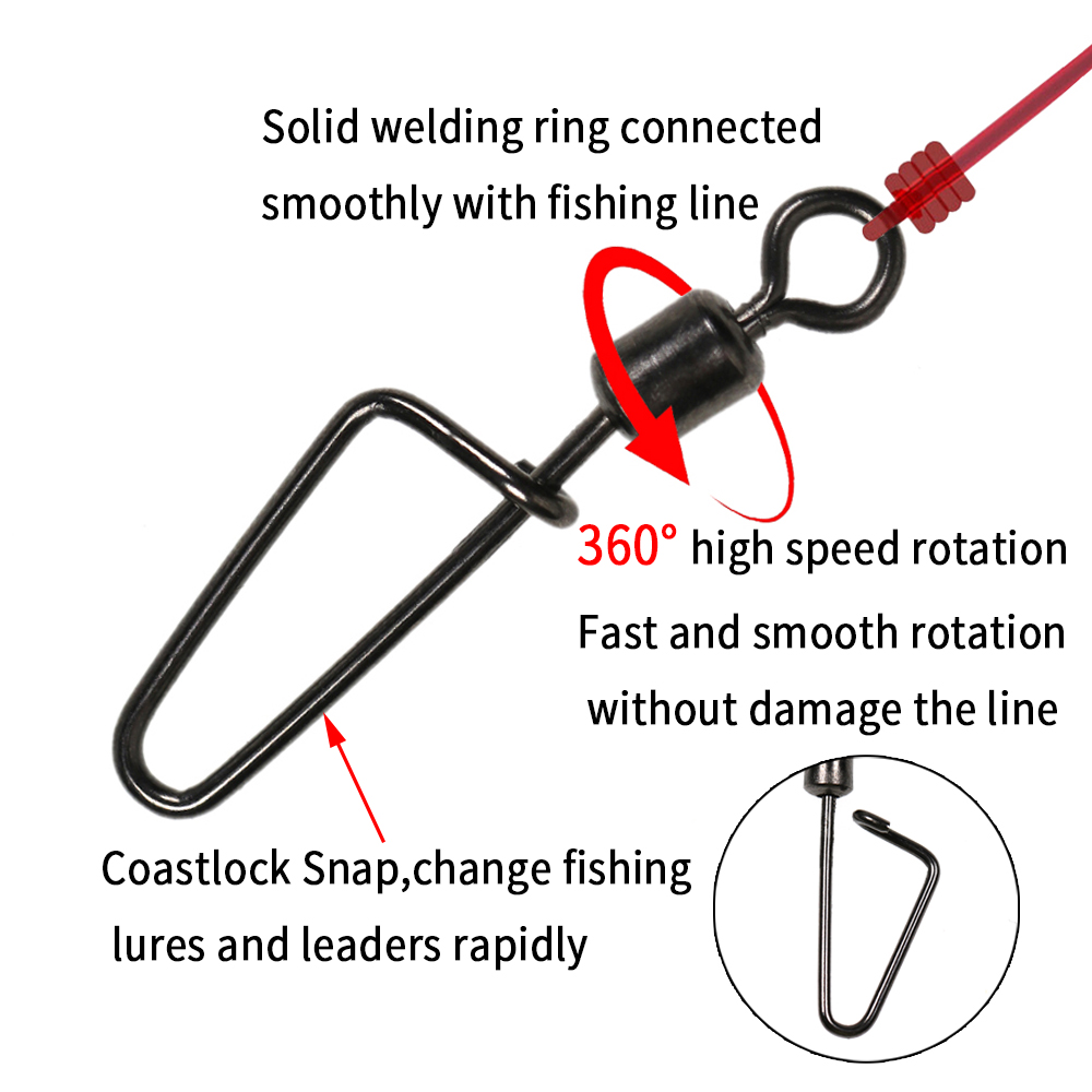 20PCS #12 -1/0 Rolling Swivel  - Fishing Lure Accessories avis et prix