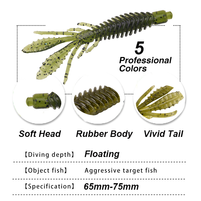 WESTBASS 5PCS Soft Larva Baits - Fishing Lure Soft Plastic avis et prix