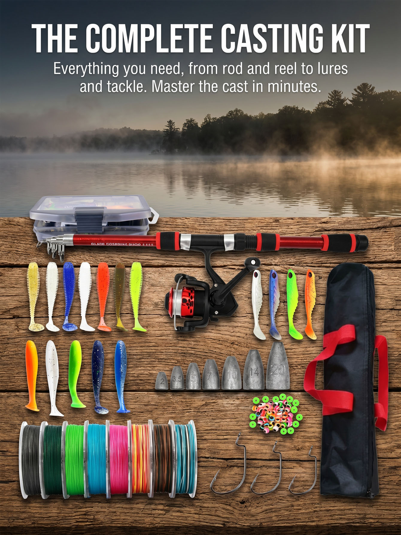 Fishing Rod Reel Combos Collap - Fishing Lure Spinner avis et prix