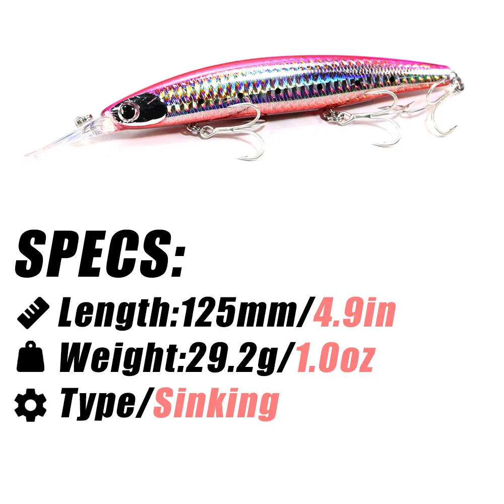 B&U 125mm Sinking Minnow Sea F - Fishing Lure Jerkbait avis et prix